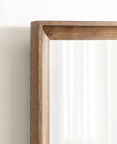 Hatherleigh Modern Farmhouse Rectangle Wooden Wall Mirror, 24 x 36, Rustic Brown, Decorative Wood Rectangular Mirror for Use in Bathroom, Entryway, or Bedroom