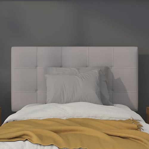 Bedford Tufted Upholstered Twin Size Headboard in Light Gray Fabric