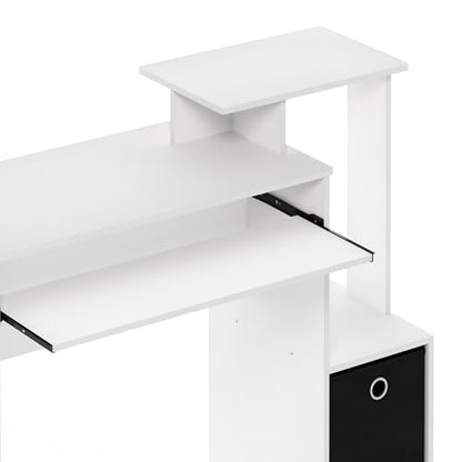 Econ Multipurpose Home Office Computer Writing Desk, White/Black, view 5