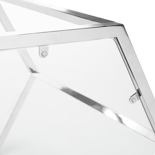 Safavieh Home Teagan Chrome Glass Top Hexagon End Table