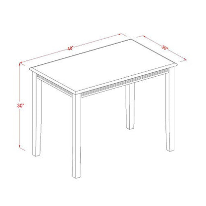 YAT-ANA-T Yarmouth Rectangle Kitchen Dining Table, 30x48 Inch, Natural, view 4