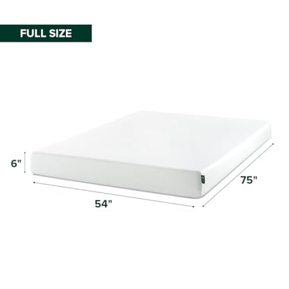 Zinus 6 Inch Full Green Tea Memory Foam Mattress, Medium Firm Feel, view 3