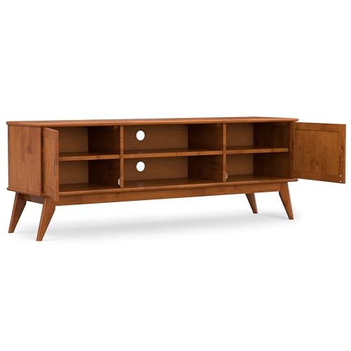 Draper 72" Wide Solid Wood TV Stand in Teak Brown, view 5