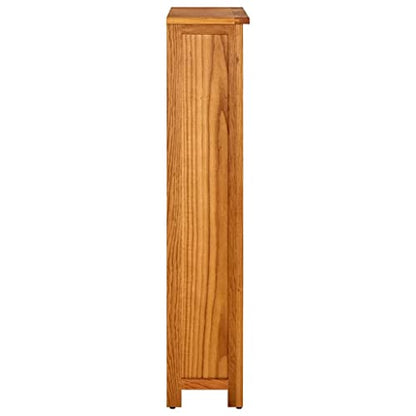 4-Tier Bookcase 27.6"x8.7"x43.3" Solid Oak Wood, view 7