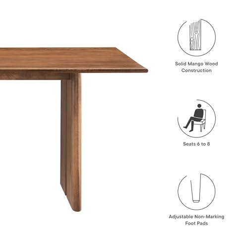 Amistad 72Inch Dining Table Solid Wood Walnut Finish Modern Kitchen Room Entertaining Home Furniture Quality Stylish Elegant Durable Refined Versatile Contemporary