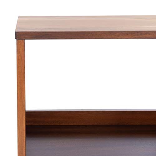 SAFAVIEH Cricket TV Stand for up to 55" Flatscreen – Natural Acacia, Open Shelf Design, Entertainment Media Console (MED5002A)