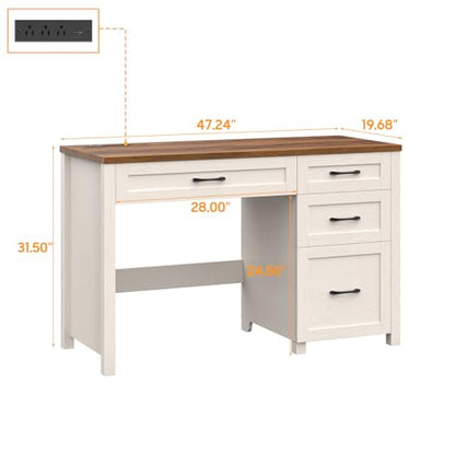 47" Farmhouse Executive Desk, view 3