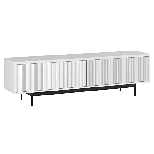 Henn&Hart 70" TV Stand for TVs up to 75", Cloud White, view 2