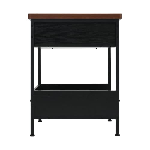 Dog Bed End Table with Storage Drawer and Washable Cushion, Black & Walnut, view 6