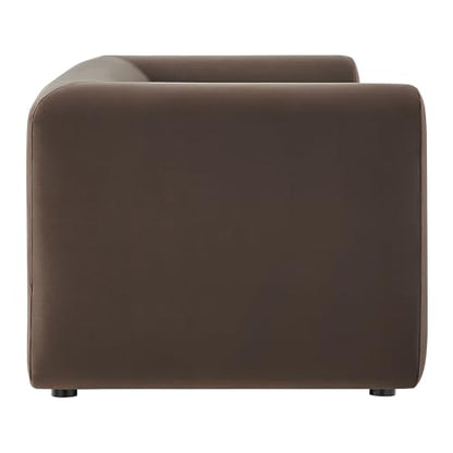 Leif Performance Velvet Upholstered Sofa – 89 Inch Modern Tuxedo Sofa – Comfy 3 Seater Velvet Couch