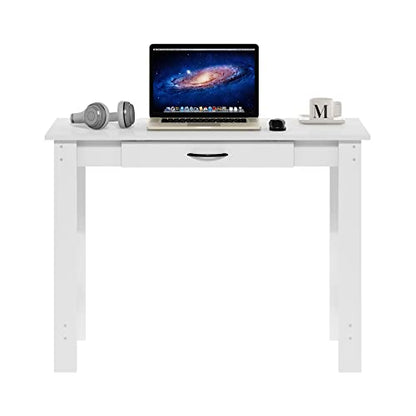 Jaya Writing Desk with Drawer, White