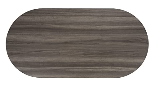 Safavieh Home Collection Gareth Modern Distressed Black Oval Top Coffee Table, Medium