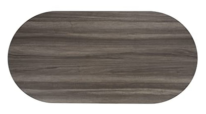 Safavieh Home Collection Gareth Modern Distressed Black Oval Top Coffee Table, Medium