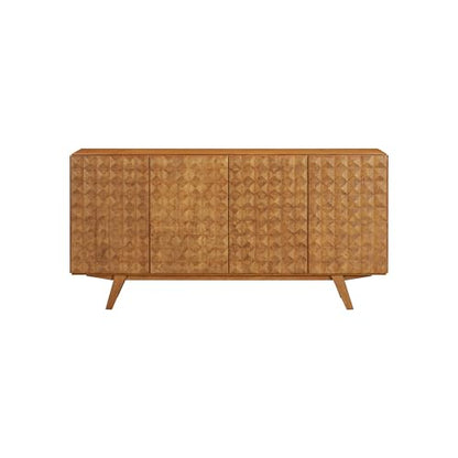 Sapa Mid-Century Modern Solid Wood Sideboard – 4-Door Accent Buffet Cabinet, view 5