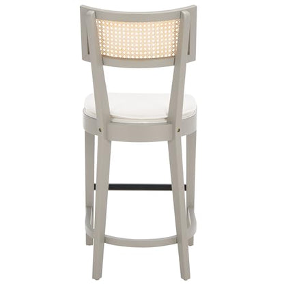 SAFAVIEH Home Collection Galway Grey/Natural 27-inch Seat Height Counter Stool for Kitchen Island Breakfast Nook