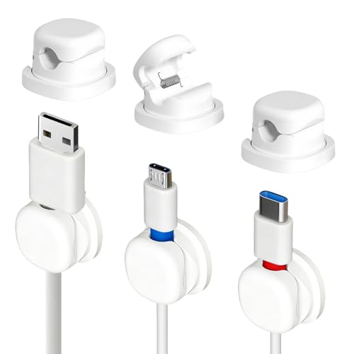 Rotatable Cord Holder for Nightstand, 2026 New 360°Rotating Magnetic Cable Clips, view 2