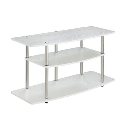 Designs2Go 3-Tier Wide TV Stand, White