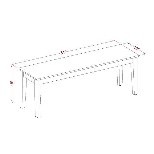 Capri 18" Traditional Wood Bench in Linen White