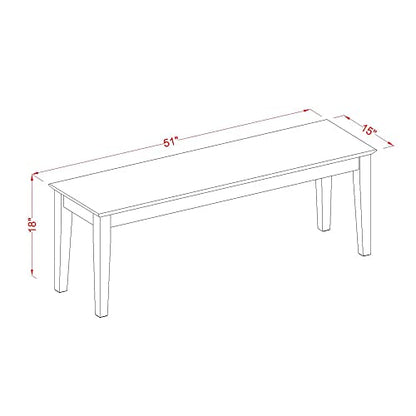 Capri 18" Traditional Wood Bench in Linen White