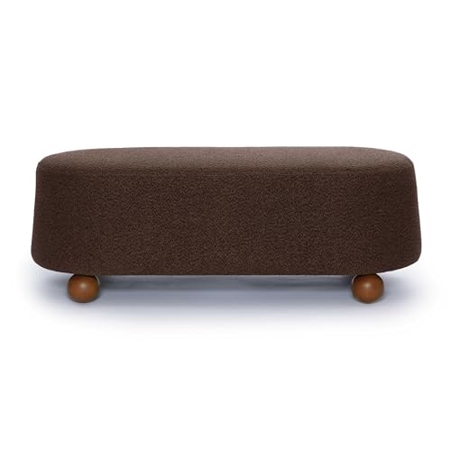 Tov Furniture Jaine Brown Boucle Large Ottoman