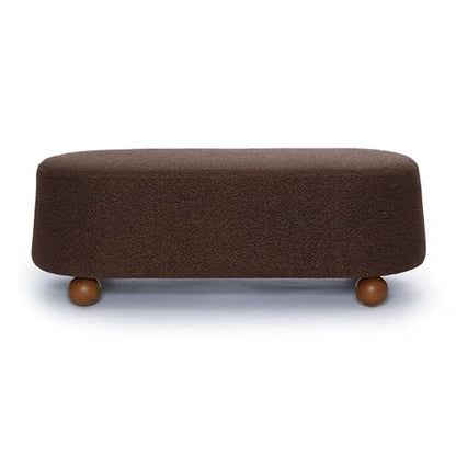 Tov Furniture Jaine Brown Boucle Large Ottoman
