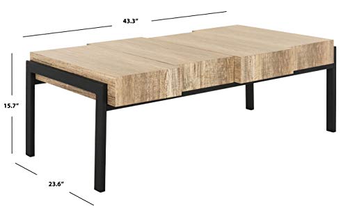 Alexander Multi Brown & Black Rectangular Accent Table with Metal Frame, view 4