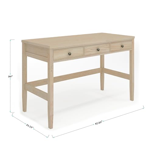 Rhett 3 Drawer Home Office Desk, Light Natural, view 4