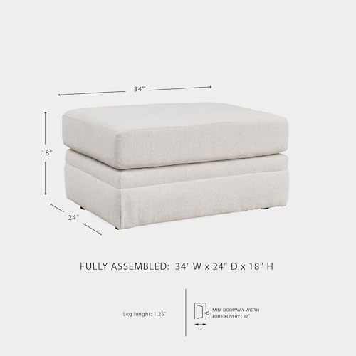 Signature Design by Ashley Maitelynn Casual Upholstered Ottoman, White