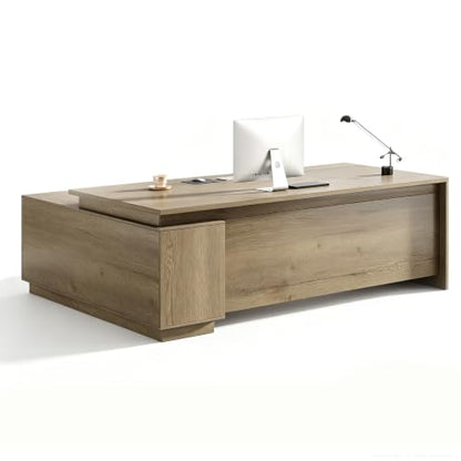 63" L-Shaped Executive Desk with Reversible Storage Cabinet, view 4