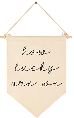 Home Bedroom Daily Reminders Affirmation Poster-Dopamine Decor,Motivational Trendy Sign,Apartment Dorm Decor,Quirky Wall Art,Positive Canvas Banner Flag Pennant Wall Art Gift-How Lucky are We