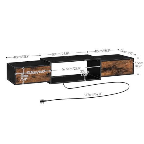 55" Floating TV Stand with Power Outlet, view 3