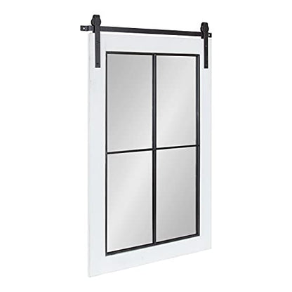Cates Farmhouse Window Wall Mirror; 22 x 37; White; Sophisticated 4-Pane Panel Mirror for Wall