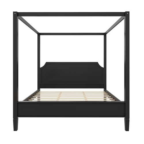 Queen Size Wood Canopy Bed Frame with Headboard, view 7