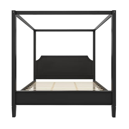 Queen Size Wood Canopy Bed Frame with Headboard, view 7