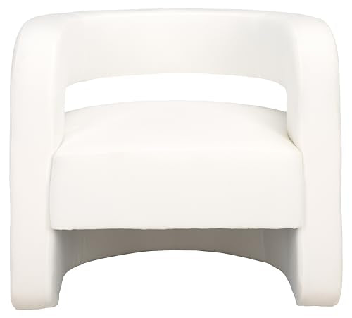 SAFAVIEH Couture Collection Anissa White Barrel Back Upholstered Accent Chair (Fully Assembled)