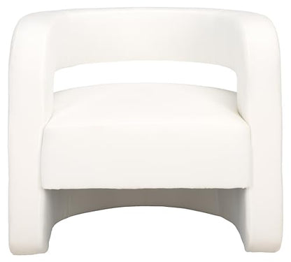 SAFAVIEH Couture Collection Anissa White Barrel Back Upholstered Accent Chair (Fully Assembled)