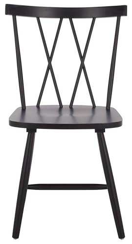 SAFAVIEH Furniture, Tayten Dining Chair Set of 2, Matte Black Solid Wood, view 2