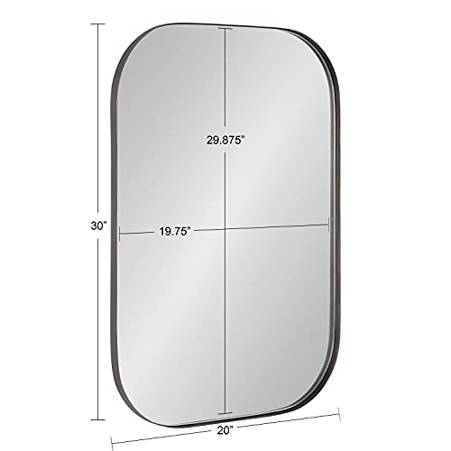 Rollo Midcentury Rounded Rectangle Mirror; 20 x 30; Bronze; Modern Metal Framed Mirror