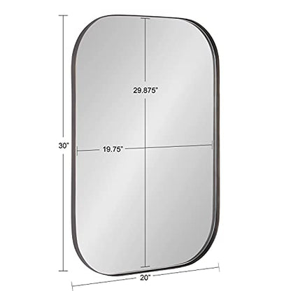 Rollo Midcentury Rounded Rectangle Mirror; 20 x 30; Bronze; Modern Metal Framed Mirror