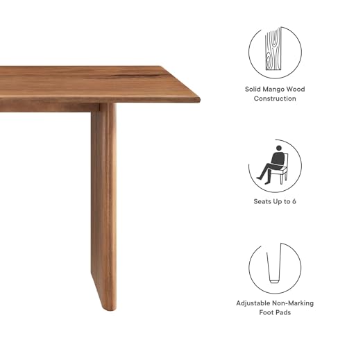 Amistad 60Inch Dining Table Solid Wood Walnut Finish Modern Kitchen Room Entertaining Home Furniture Quality Stylish Elegant Durable Refined Versatile Contemporary