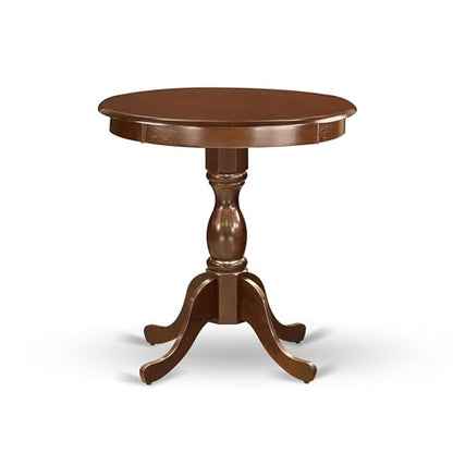 EST-MAH-TP Eden Modern Dining Table - a Round Kitchen Table Top with Pedestal Base, 30x30 Inch, Mahogany