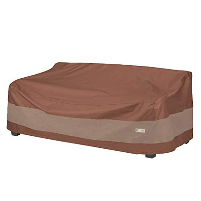 DUCKCOVERS Ultimate Waterproof Patio Sofa Cover, Outdoor Couch Cover with All Weather Protection, Patio Furniture Covers with Attachment Strap, 77W x 35D x 35H inch, Outdoor Sofa Cover