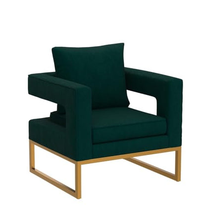Lenola Upholstered Accent Arm Chair, Green 27.5D x 29.75W x 34.5H in