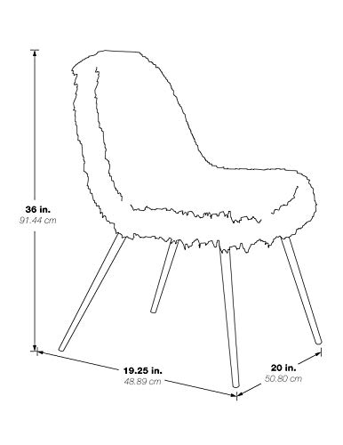Julia Chic Accent Chair, White Faux Fur and Gold Legs