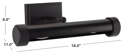 SAFAVIEH Lighting Collection - Andie Black 15" Metal Wall Sconce, Modern Hardwired Picture & Accent Light with LED Bulb, Downlight Design (SCN7001A)