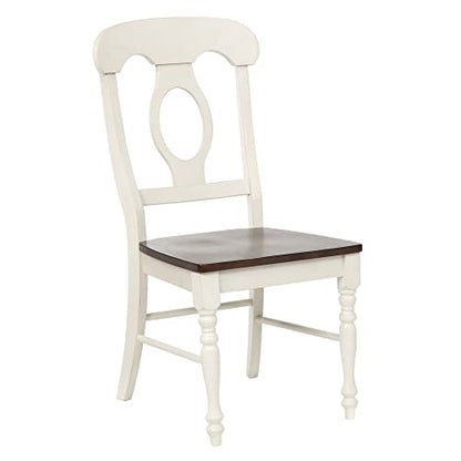 Andrews Dining Set, Medium/Two Size, Distressed Antique White/Chestnut