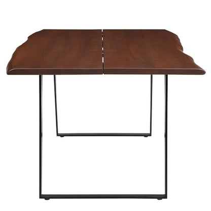 Viggo Dining Table 74 Inch Live Edge Acacia Wood Black Walnut Finish Modern Kitchen Room Entertaining Home Furniture Quality Stylish Elegant Durable Refined Versatile