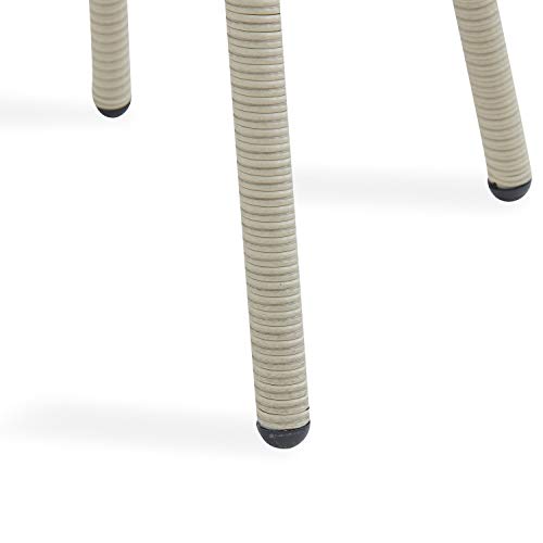 Modern and Weatherproof Haven All-Weather Wicker Outdoor Round Glass-Top Accent Table with Storage - Outdoor Furniture Patio Set & Metal - 20 in. W x 20 in. D x 26 in. H
