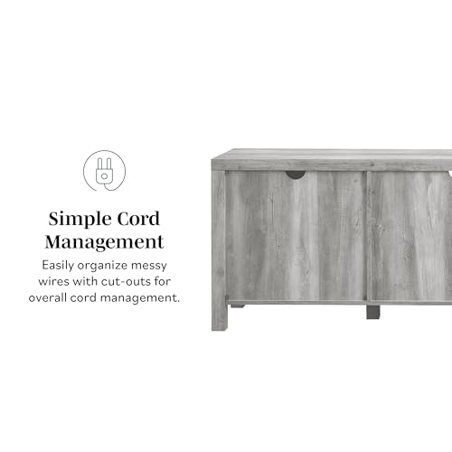 Georgetown Modern Farmhouse Double Barn Door TV Stand for TVs up to 80 Inches, 70 Inch, Stone Grey