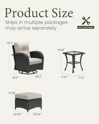 5 Pieces Outdoor Patio Furniture Set, view 3